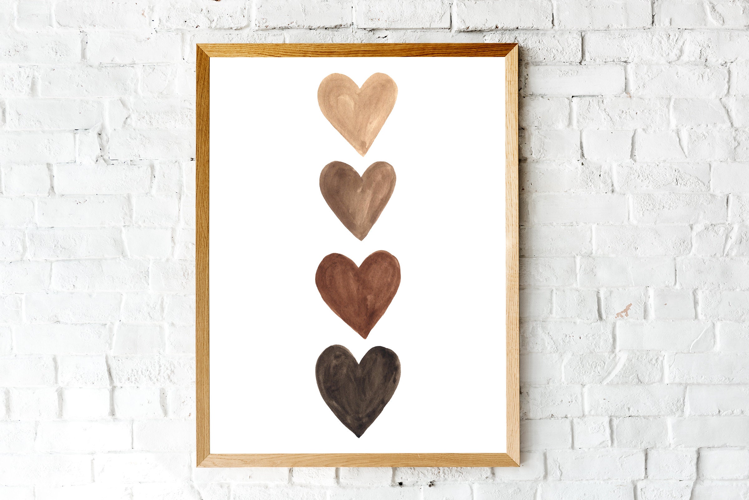 Watercolor Hearts Printable Wall Art Digital Download Hearts Etsy