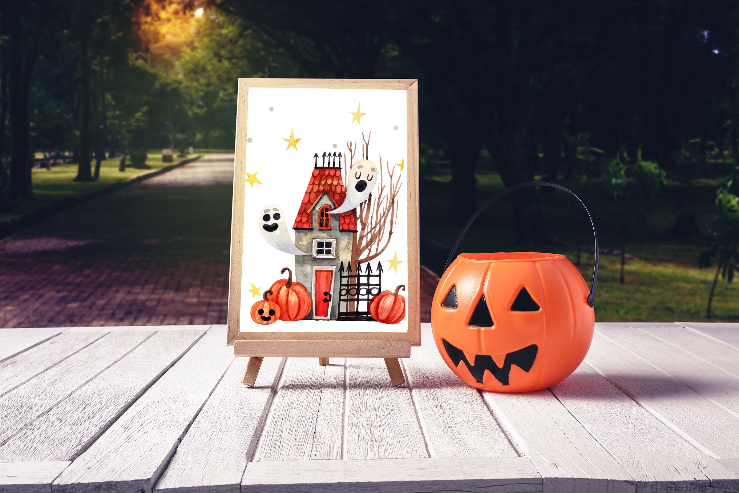 Halloween Decor Set of 3 Printable Wall Art Digital | Etsy