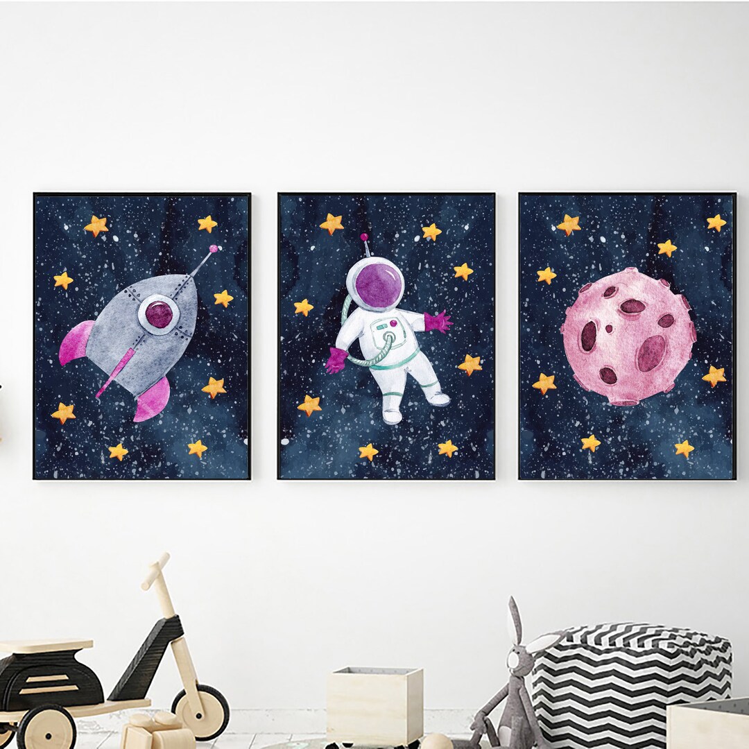 Outer Space Printable Wall Art Set for Girls Digital - Etsy