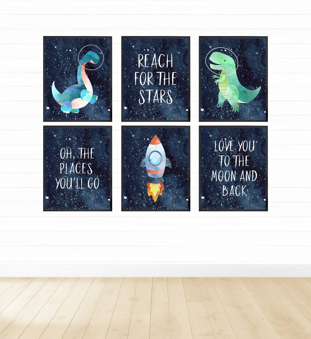 Dinosaur Astronauts in Space Printable Wall Art, Digital Download ...