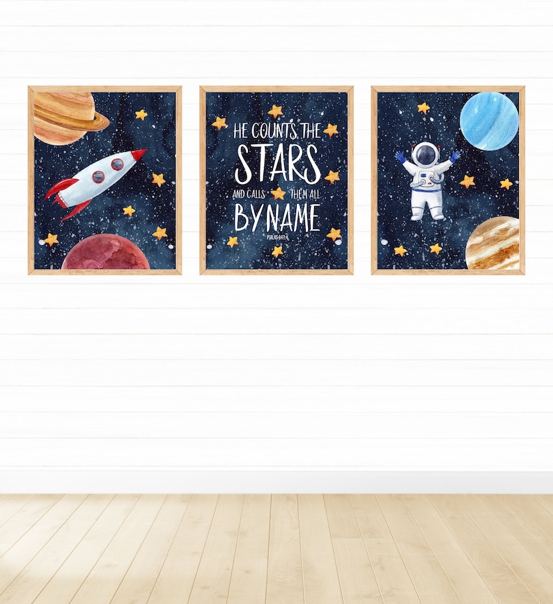 Space Printable Art Prints for Kids Room Decor Digital | Etsy