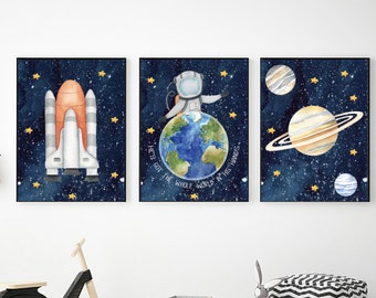 Space Printable Wall Art, Digital Download, Space Themed Nursery, Space Wall Art, Outer Space Decor, Space Prints, Baby Shower Gift