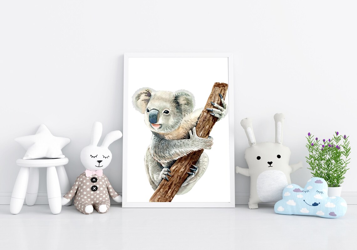 Koala Printable Wall Art for Nursery Decor Digital Download Etsy