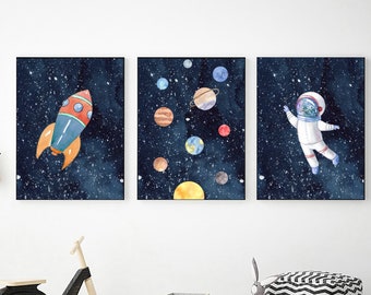 Outer Space Wall Art, Digital Download, Space Nursery, Printable Wall Art, Space Prints, Space Wall Decor, Kids Wall Art, Outer Space Decor