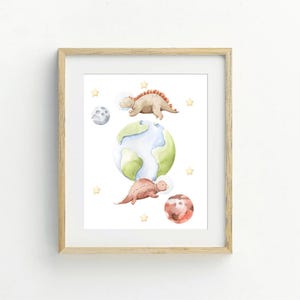 Dinosaurs Astronauts in Space Printable Wall Art, Digital Download ...