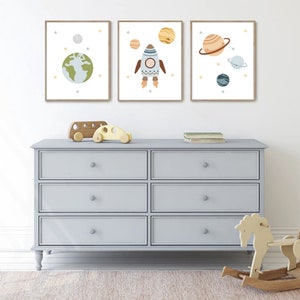 Set of 3 Space Wall Art Printable Wall Art Digital Download - Etsy