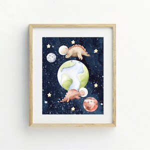 Space Dinosaurs Printable Wall Art, Digital Download, Space Themed ...