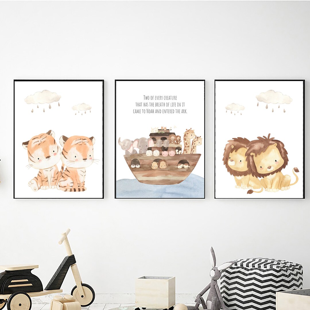 Noah's Ark Prints, Printable Wall Art, Digital Download, Christian ...
