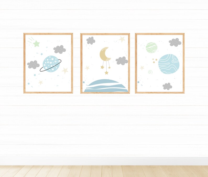Space Nursery Wall Art Digital Download Printable Wall Art Etsy