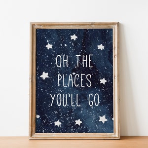 Printable Watercolor Space Wall Art Set of 6, Digital Download Art ...