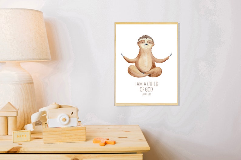 Sloth Bible Verse Printable Digital Download Sloth Theme | Etsy