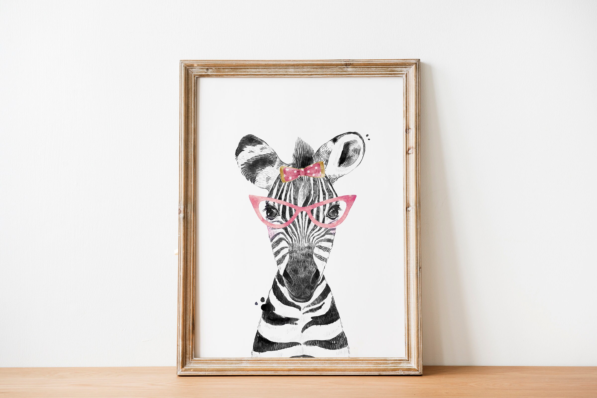 Zebra Wall Art Digital Download Printable Wall Art Girl | Etsy