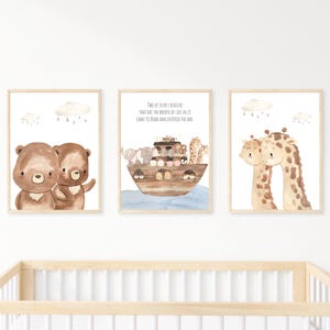 Noah&#39;s Ark Printable Wall Art, Digital Download, Noahs Ark Print, Bible Verse Wall Art, Christian Nursery Decor, Scripture Christian Gift