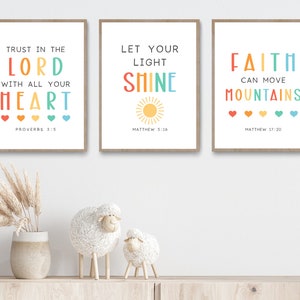 Set of 3 Bible Verse Prints Printable Wall Art Digital - Etsy