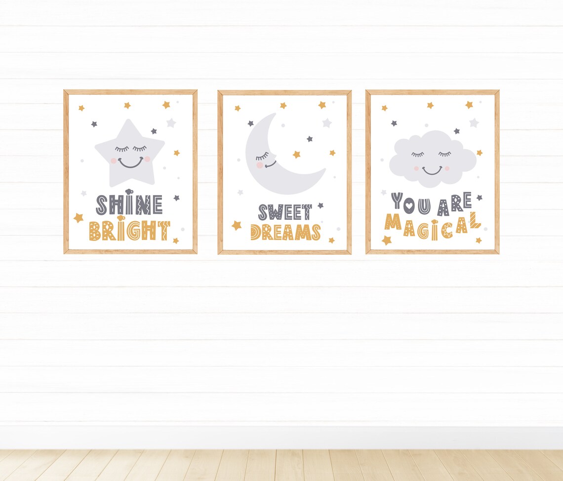 Printable Nursery Wall Art Set Digital Download Kids Room | Etsy