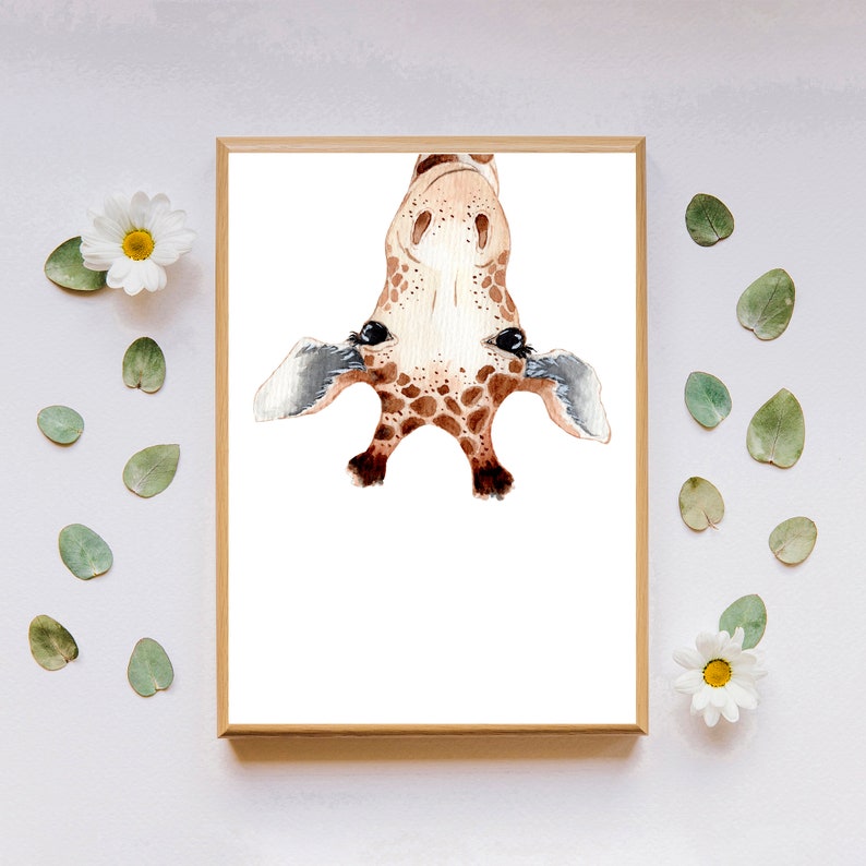 Giraffe Wall Art Printable Set Digital Download Set of 3 Etsy