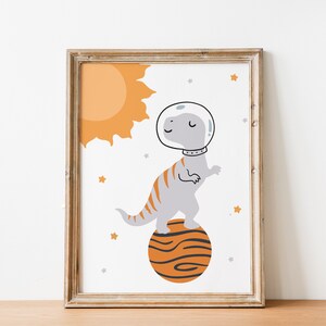 Printable Dino Astronauts Wall Art for Nursery Decor, Digital Download ...
