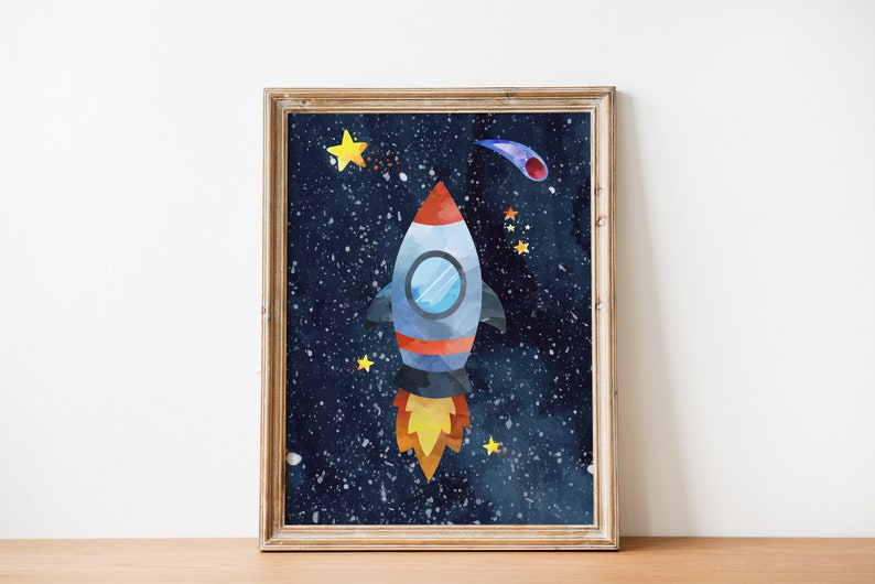Set of 6 Space Dinosaur Astronauts Printable Wall Art, Digital Download ...