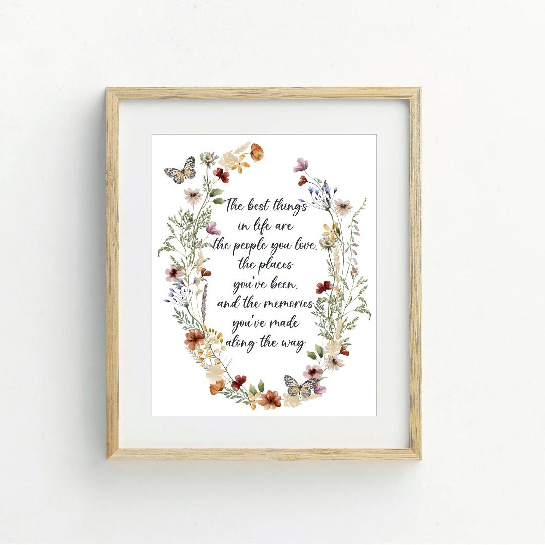 Watercolor Wildflower Wreath Print: Printable Inspirational Quote ...