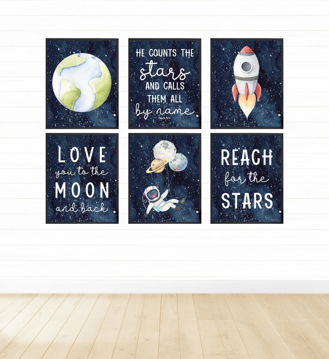 Outer Space Printable Wall Art Set of 6, Digital Download Space Prints ...