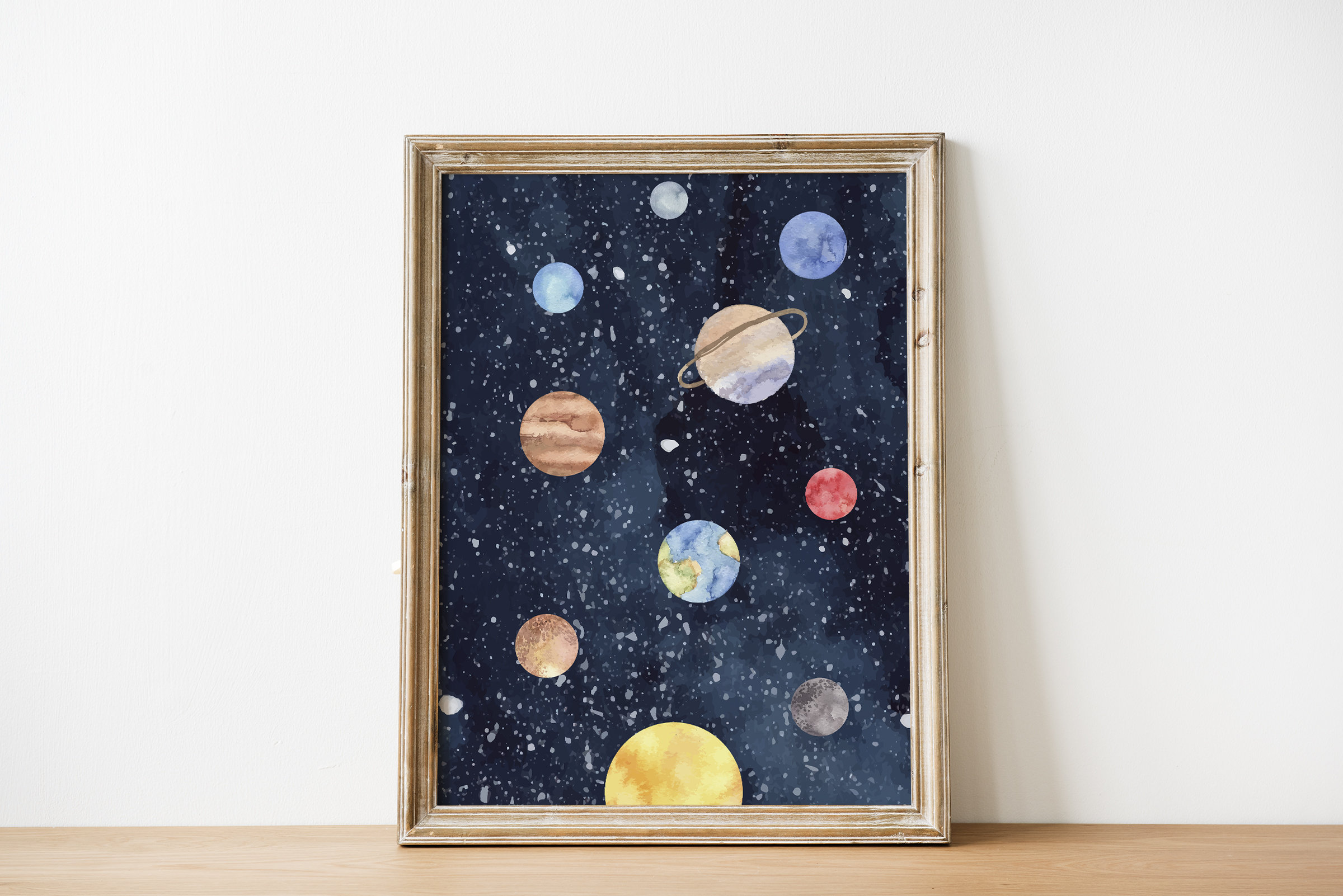 Boys Outer Space Themed Printable Wall Art Set for Nursery | Etsy