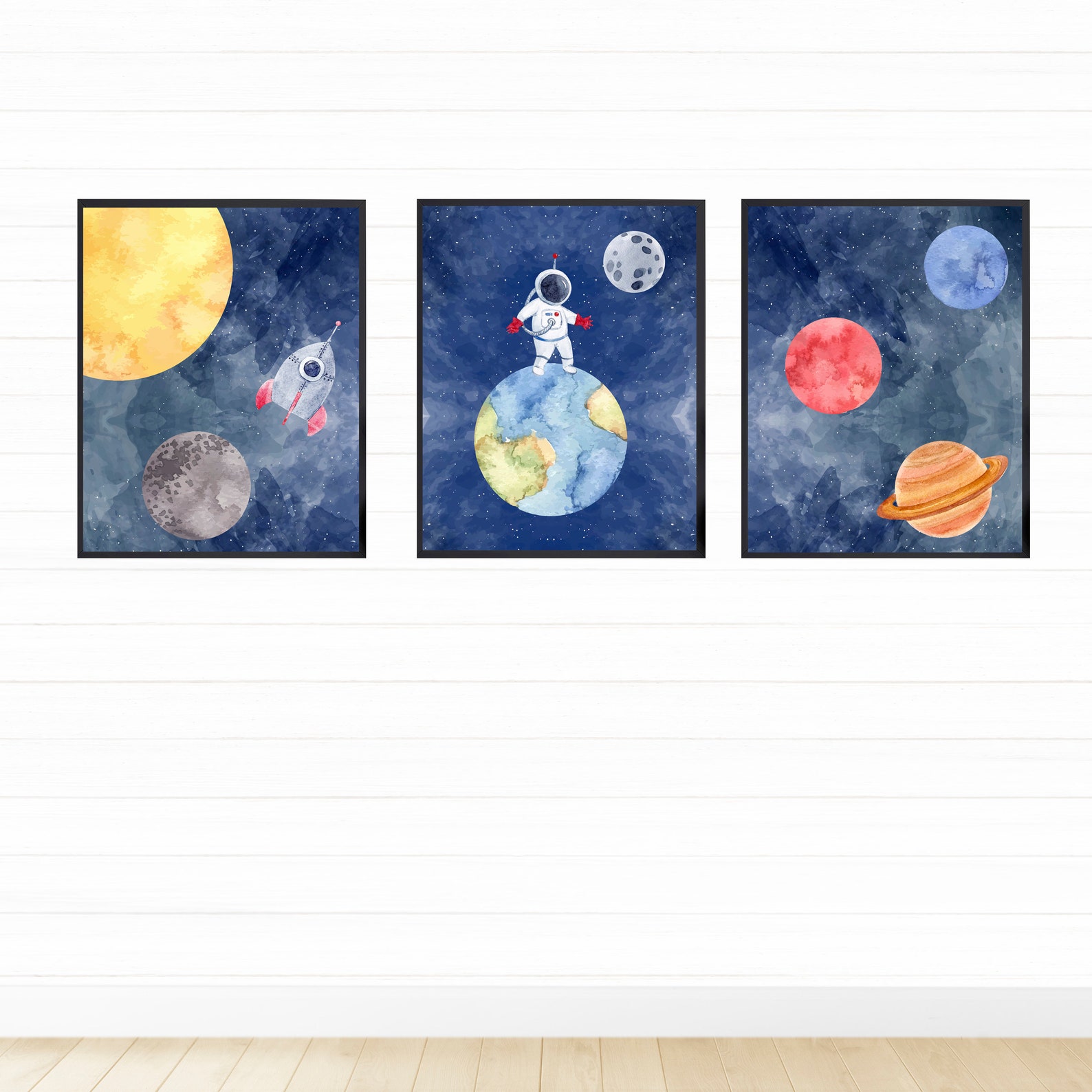Watercolor Space Wall Art Digital Download Printable Wall Etsy