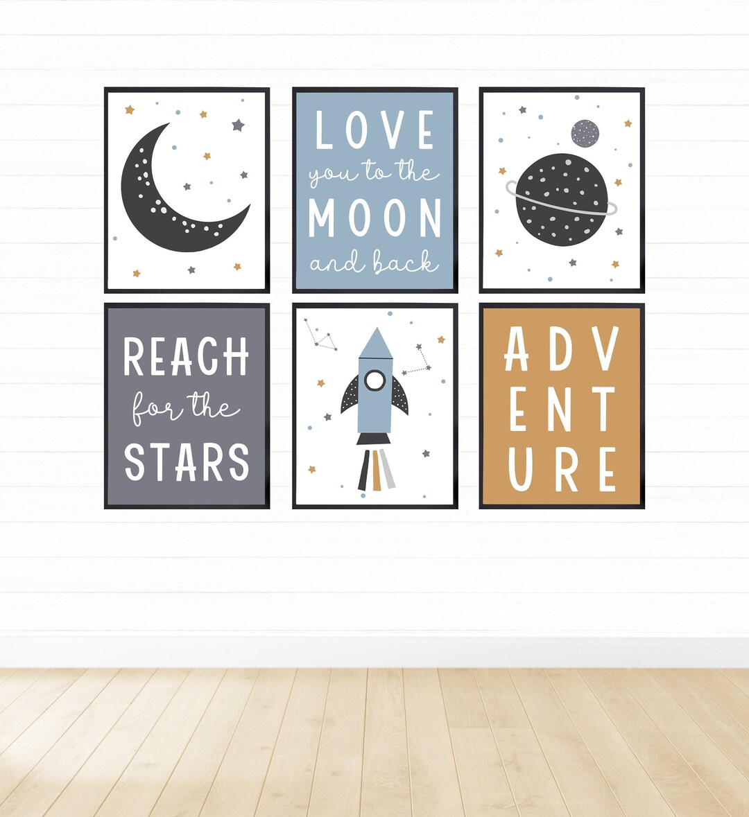 Space Printable Wall Art Set of 6, Digital Download, Space Themed ...