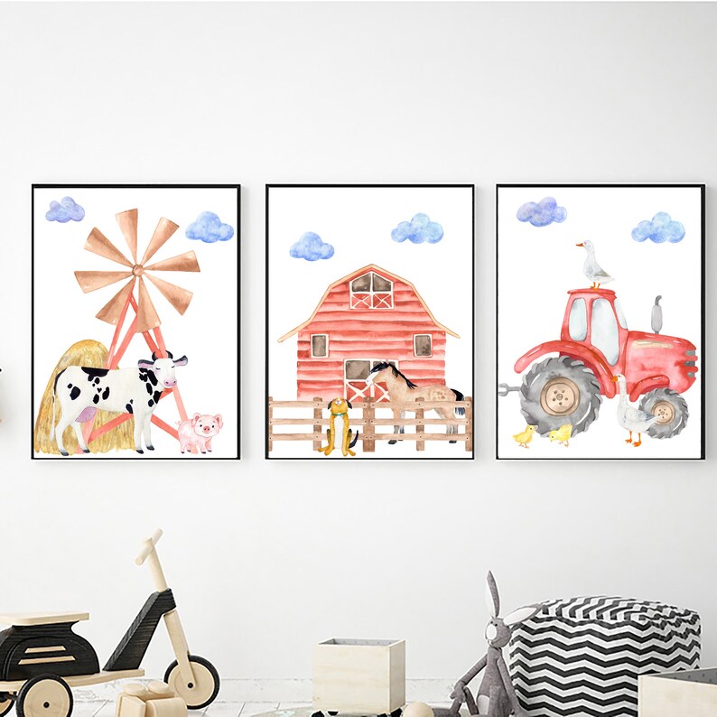 Farm Animal Wall Art Printable Wall Art Digital Download Etsy
