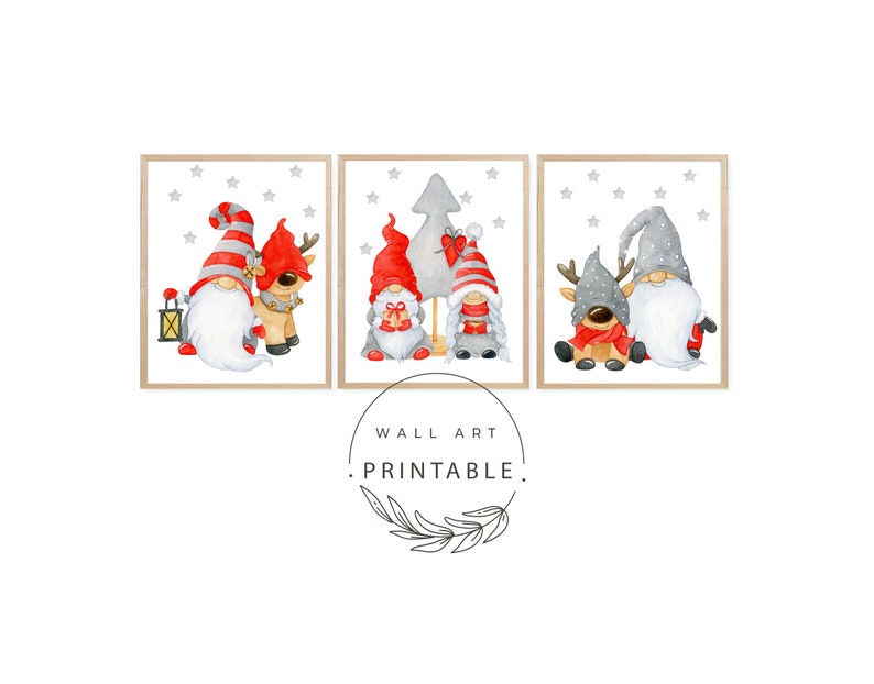 Printable Gnomes Wall Art Set Digital Download Printable - Etsy