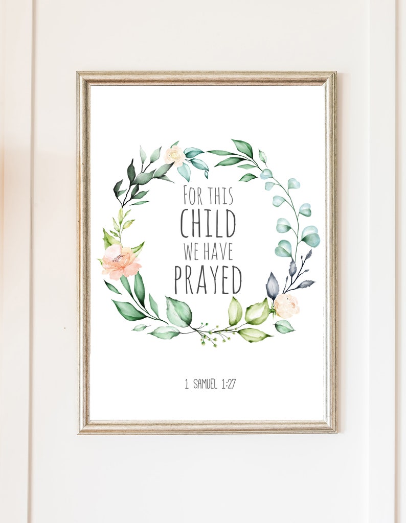 "For This Child I Have Prayed" Custom Wall Decal - Personalized Name Nursery Decor (Gold) - View #8