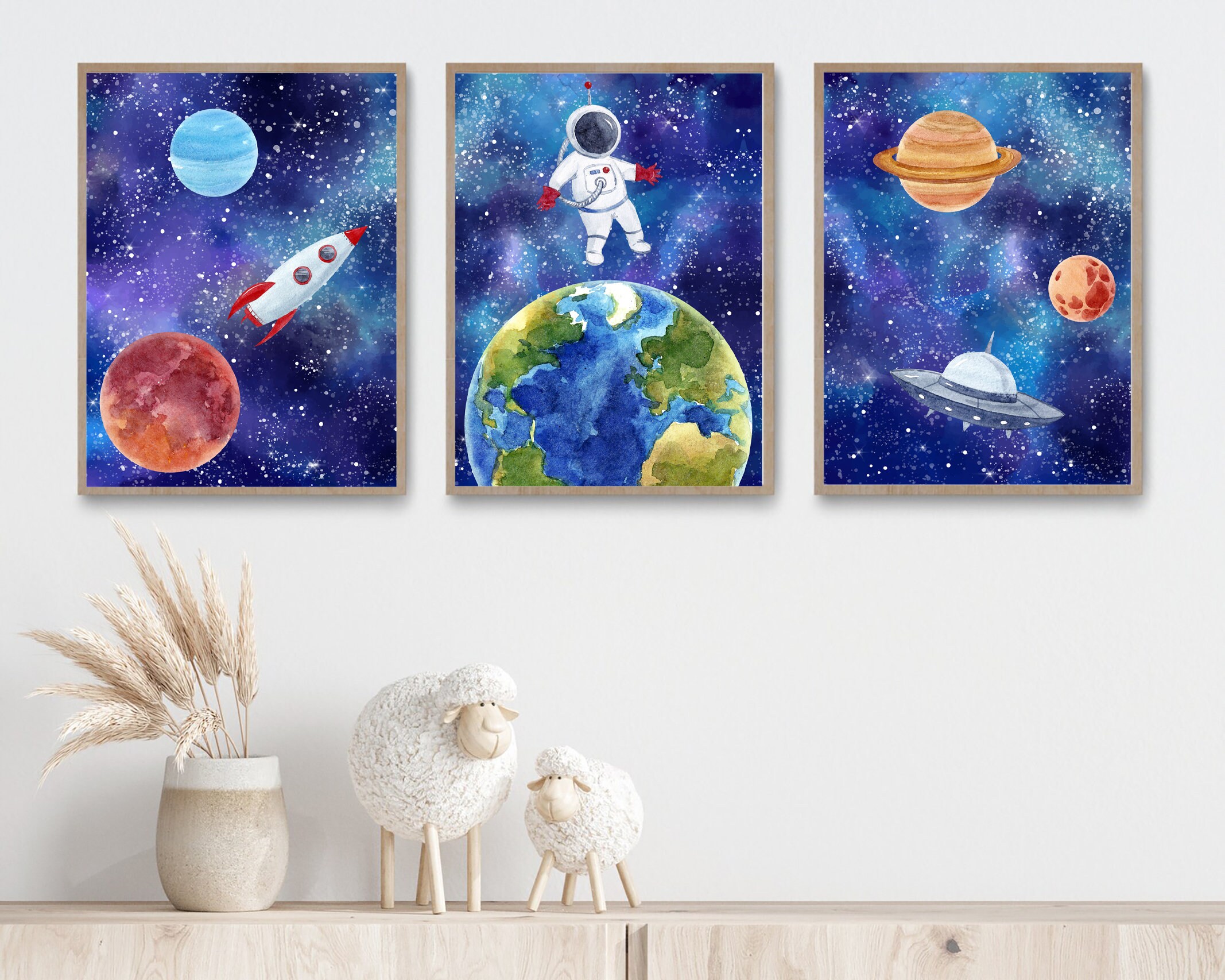 Outer Space Printable Wall Art Set Digital Download Space Wall Art Outer Space Decor Space Prints Celestial Nursery Kids Room Decor Etsy Hong Kong