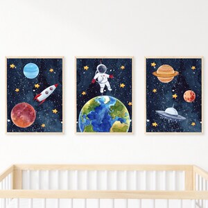 Outer Space Printable Wall Art Set of 3, Digital Download Kids Space ...