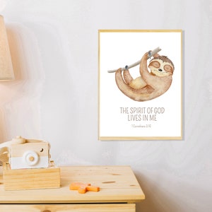 Sloth Bible Verse Printable Wall Art Digital Download Sloth | Etsy