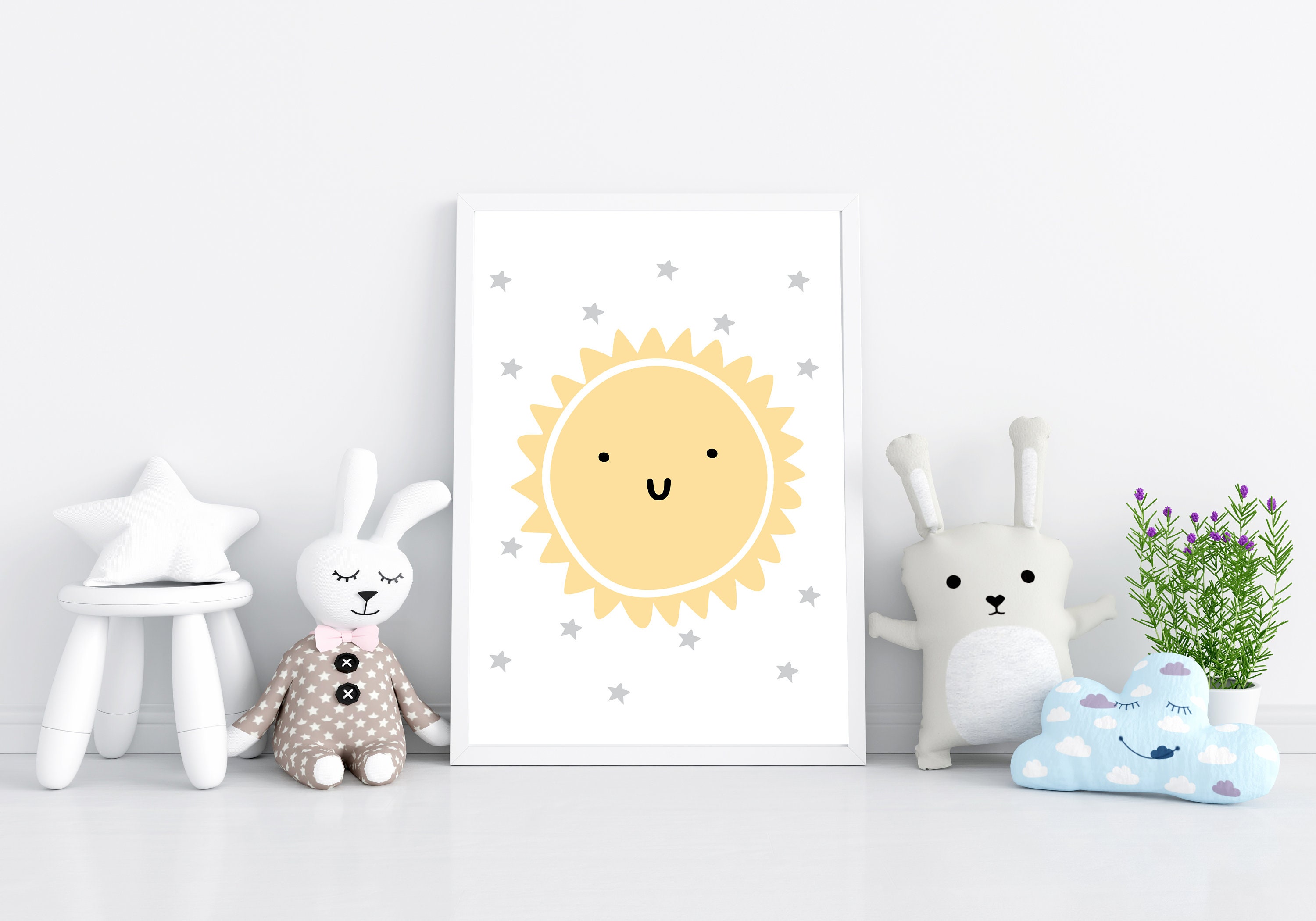 Sun Printable Wall Art for Children Bedroom Decor Digital Etsy