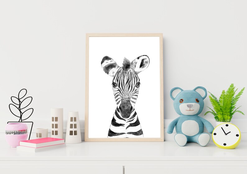 Zebra Nursery Wall Art Digital Download Safari Nursery Etsy