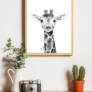 Giraffe Printable Wall Art for Girl Nursery Decor Digital | Etsy
