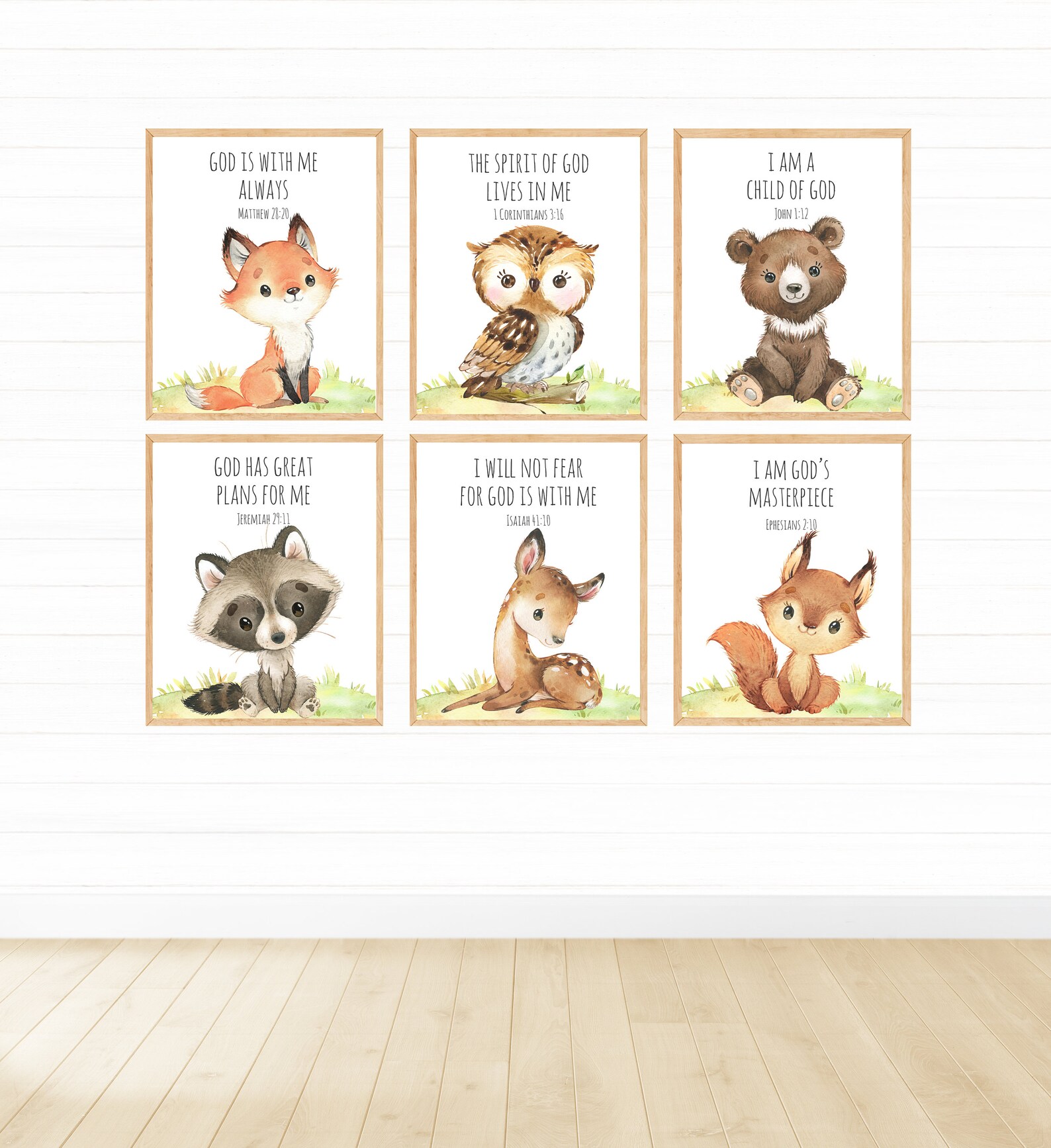 Woodland Animals Bible Verse Printable Wall Art Digital | Etsy