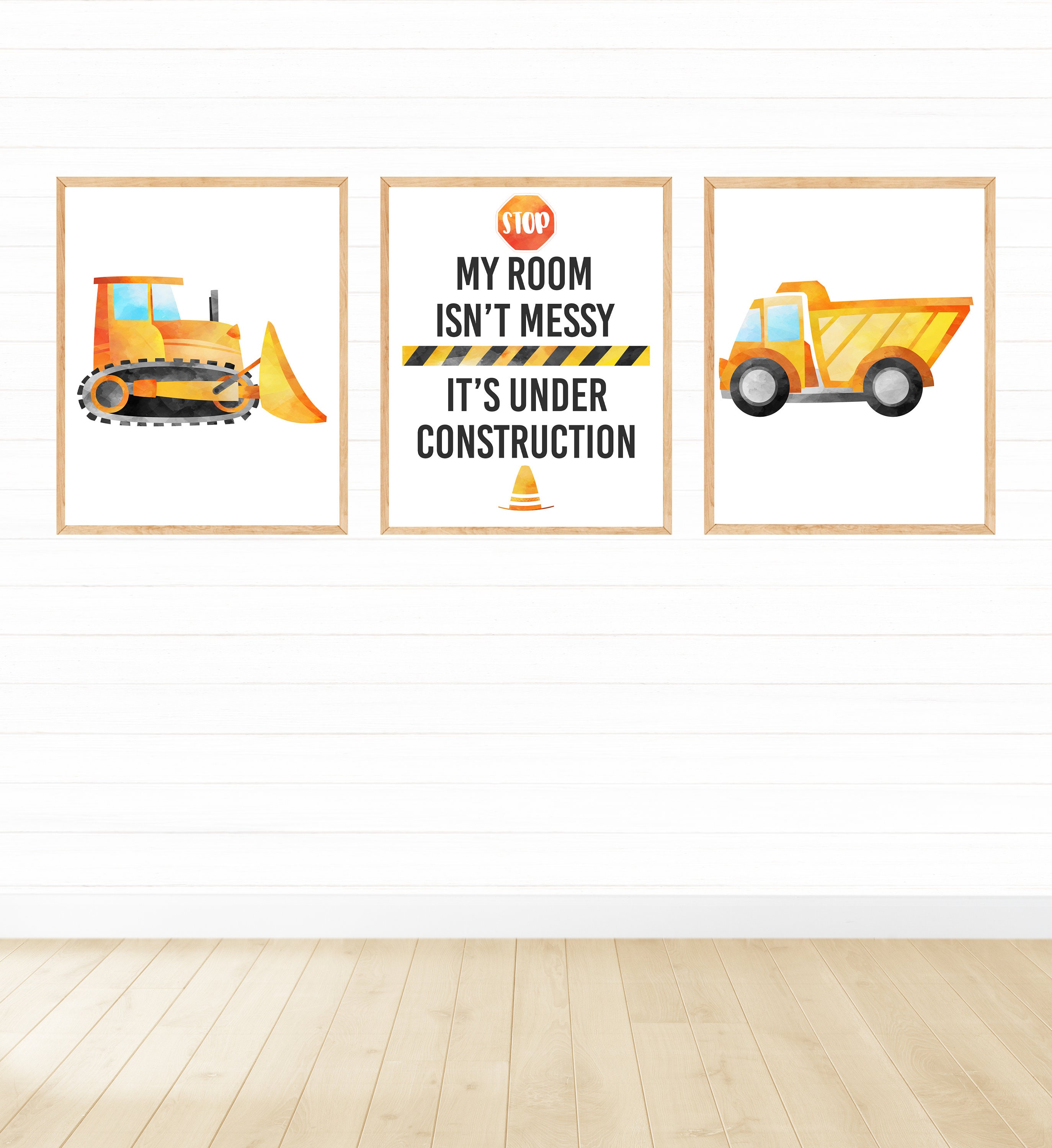 Set of 3 Construction Printable Wall Art Digital Download Etsy
