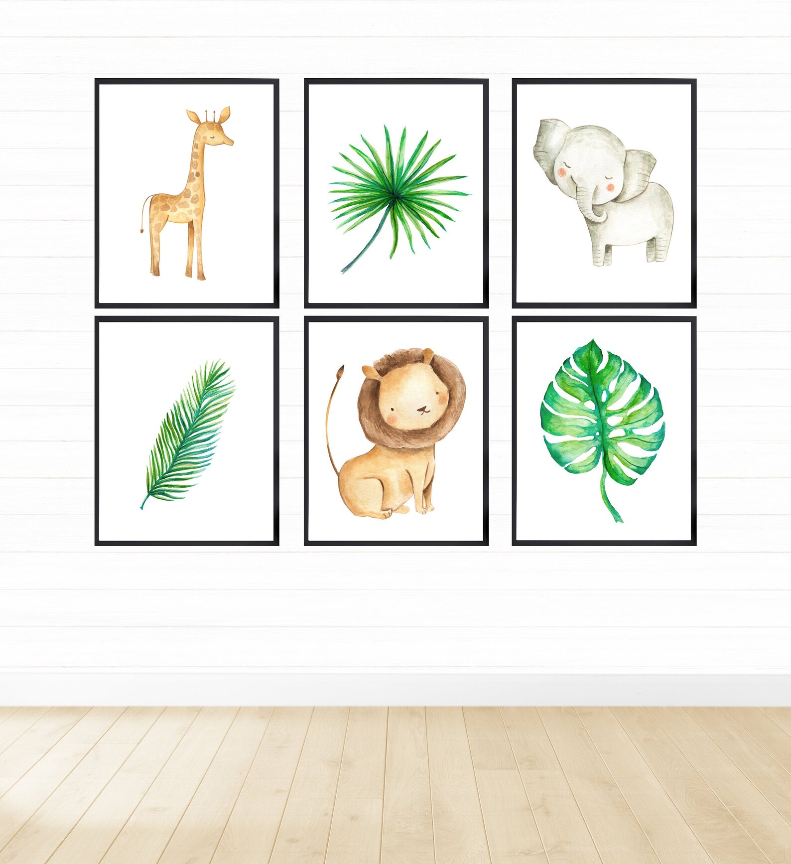 Printable Safari Animals Wall Art Set Digital Download Etsy
