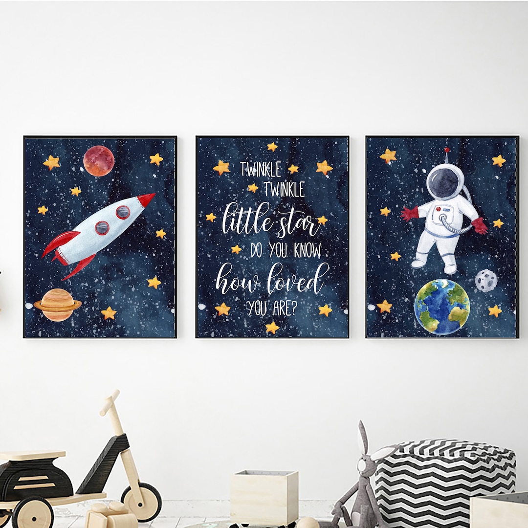 Printable Kids Space Wall Art Digital Download Space Nursery - Etsy