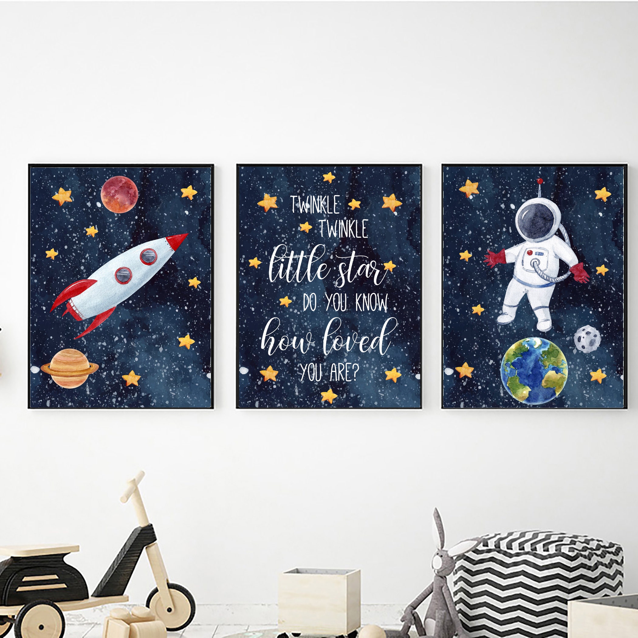 Printable Kids Space Wall Art Digital Download Space Nursery | Etsy