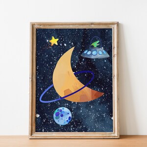 Set of 6 Space Dinosaur Astronauts Printable Wall Art, Digital Download ...