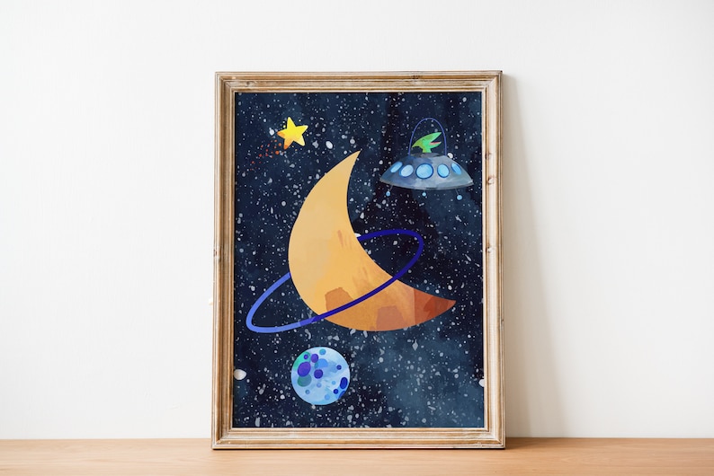 Set of 6 Space Dinosaur Astronauts Printable Wall Art, Digital Download ...