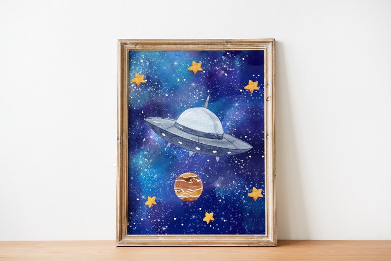 Printable Space Themed Nursery Wall Art Digital Download Etsy