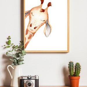 Giraffe Wall Art Printable Set, Digital Download, Set of 3 Giraffe ...