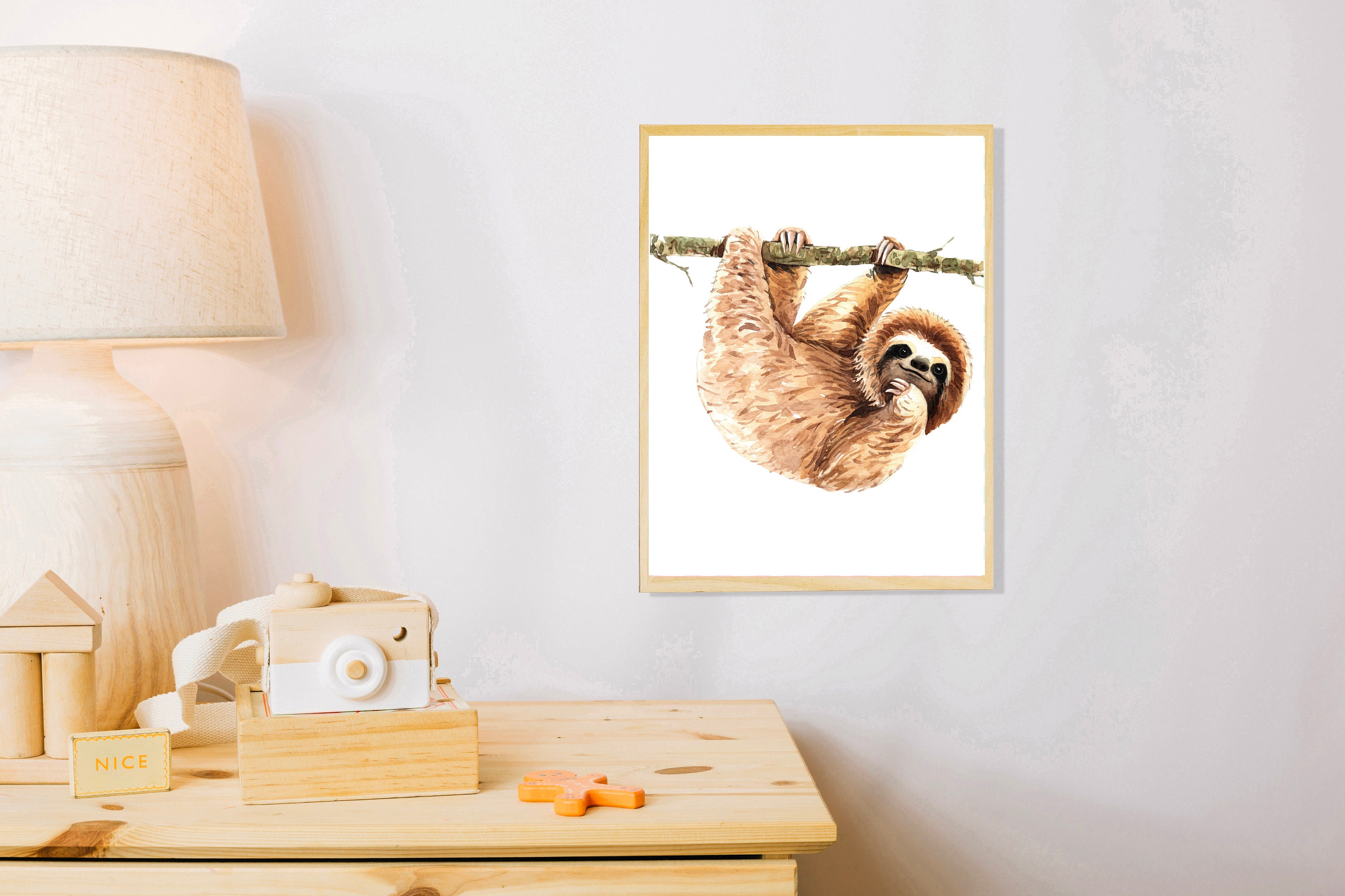 Sloth Wall Art Printable Set Digital Download Sloth Decor Etsy