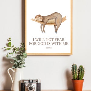 Sloth Bible Verse Printable Wall Art Digital Download Sloth | Etsy