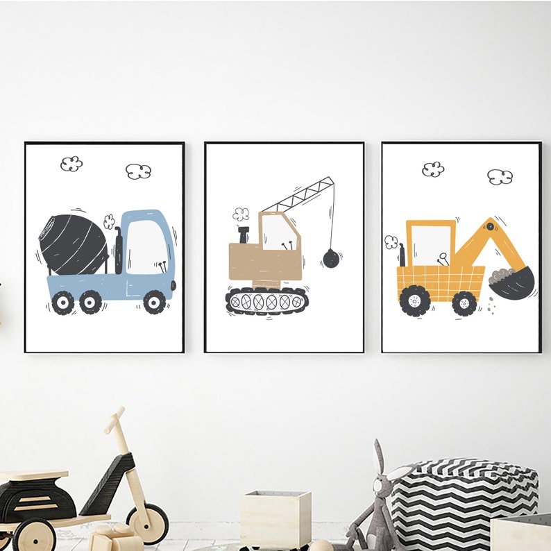 Printable Construction Wall Art Digital Download Printable Etsy