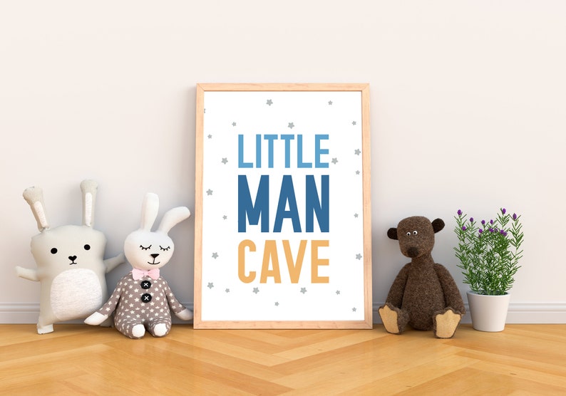 Little Man Cave Wall Art Digital Download Boy Nursery Art Etsy