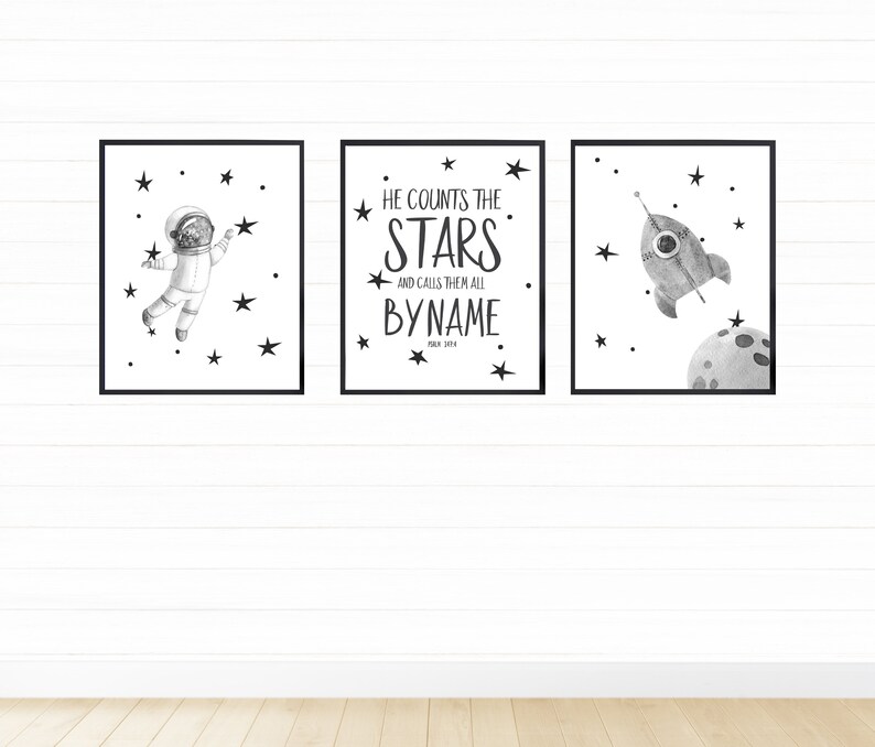 Space Wall Art Set Digital Download Printable Wall Art Etsy